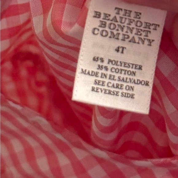 The Beaufort Bonnet Company Beatrice Bow Blouse Girls Size 4T Pink Gingham NWT - Picture 4 of 4